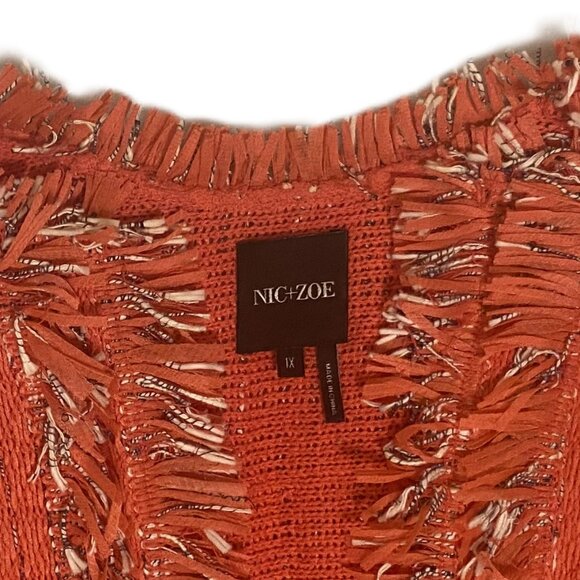 Nic + Zoe Coral Fringe Blazer Jacket Size 1X - Picture 3 of 4